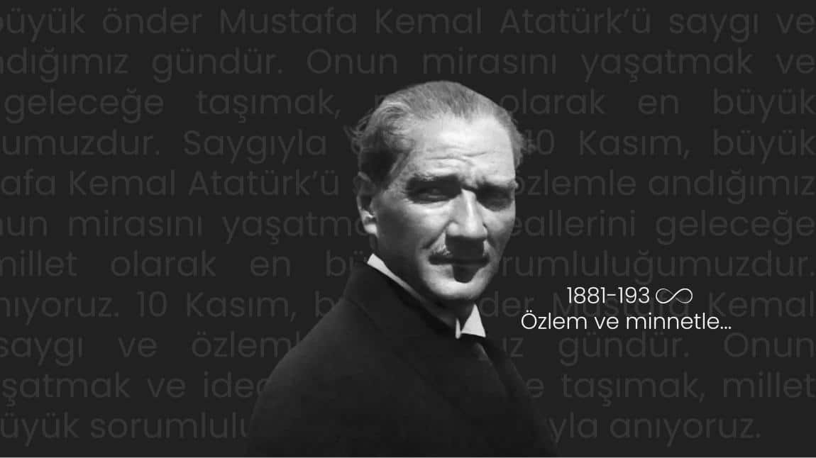 Okulumuzda 10 Kasım Atatürk'ü Anma Töreni Düzenlendi!